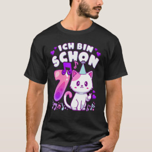 T-shirt Anniversaire fille 7 ans, K-pop, chaton, en germa
