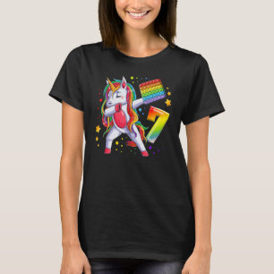 T-shirt Anniversaire Fille 7 ans, Unicorne, Numéro 7