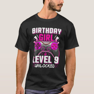 T-shirt Anniversaire fille 9 ans Vidéo contrôleur de jeu 9