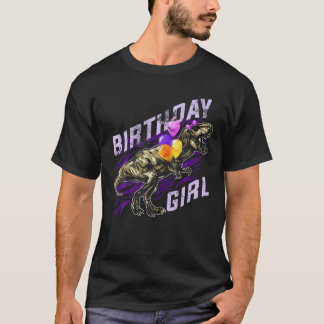 T-shirt Anniversaire Fille Cute Dinosaur Thème Rex Dinosau