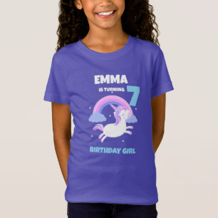 T-Shirt Anniversaire Fille Licorne Personnalisé