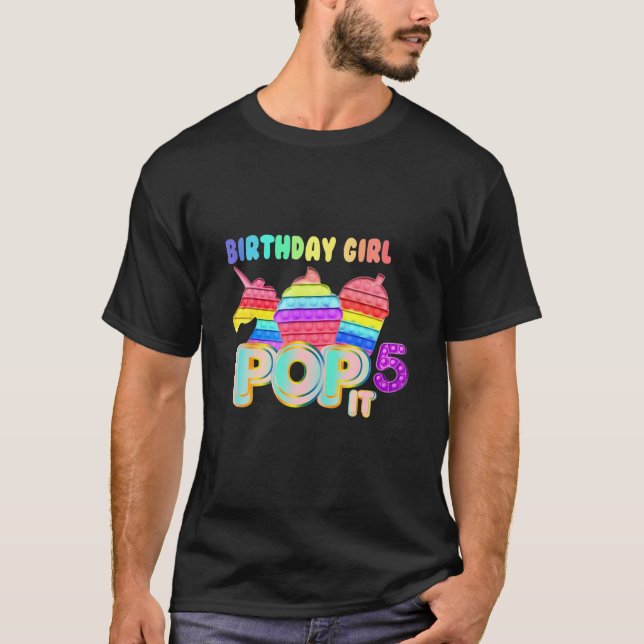 T-shirt Anniversaire fille Pop It 5 (Devant)