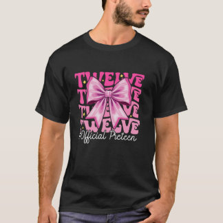 T-shirt Anniversaire Fille rose Coquette Bow 12 ans Annive
