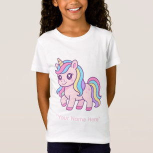 T-Shirt Anniversaire Filles Licorne Arc-en-Ciel Pastel Mig