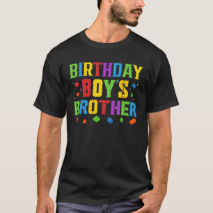 T-shirt Anniversaire Frère Boy's Blocks Master Builder Bri