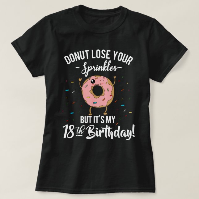 T-shirt Anniversaire Fun Donut 18 Ans (Design devant)