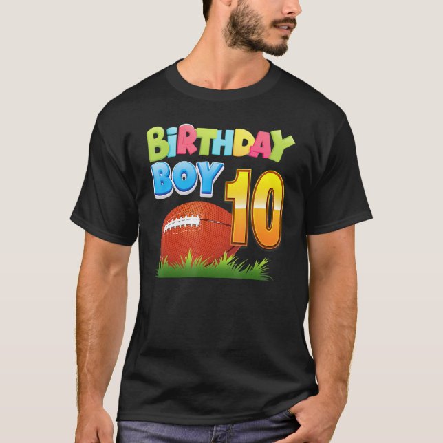 T-shirt Anniversaire Garçon 10 ans 10e anniversaire Footba (Devant)