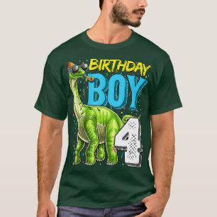 T-shirt Anniversaire Garçon 4 4e Anniversaire Long Cou Din