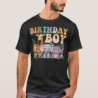 T-shirt Anniversaire Garçon Enfants Safari Squad Zoo Jungl