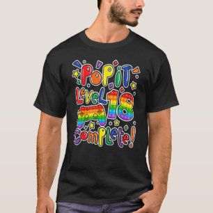 T-shirt Anniversaire Garçon fille niveau 18 Pop It Fidget 