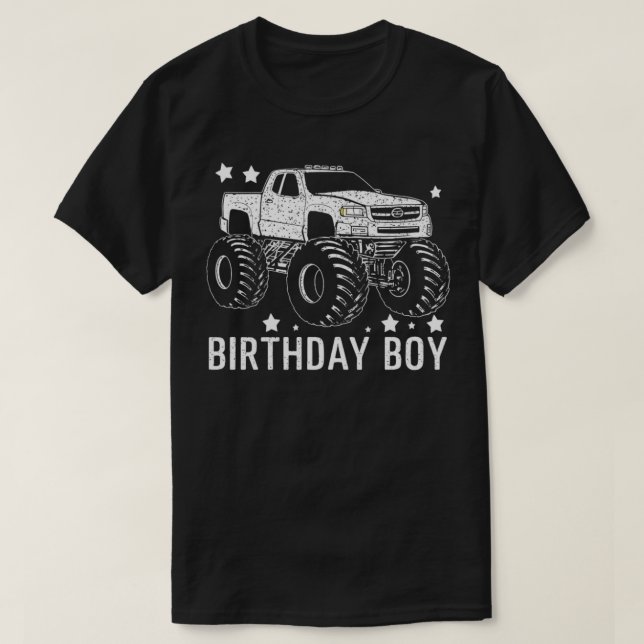 T-shirt Anniversaire Garçon Monster Camion Awesome Présent (Design devant)