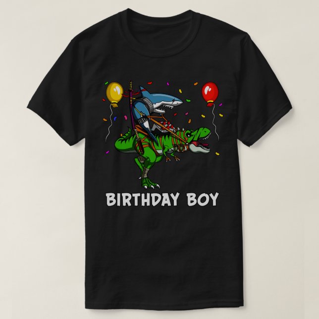 T-shirt Anniversaire Garçon Ninja équitation Dinosaur (Design devant)