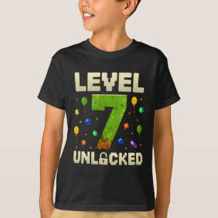 T-shirt Anniversaire Garçon Niveau 7 déverrouillé 7e anniv