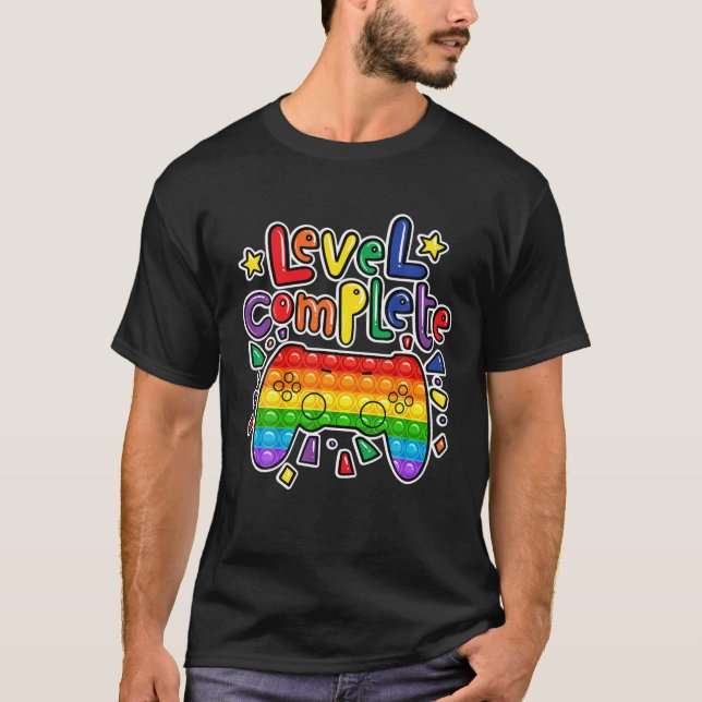 T-shirt Anniversaire Garçon Niveau Complet Pop It Fidget G (Devant)