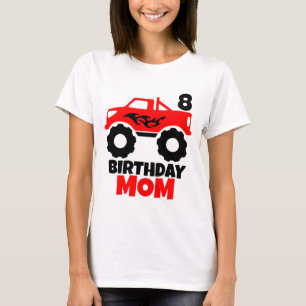 T-shirt Anniversaire Garçon Red Monster Truck Matching Mam