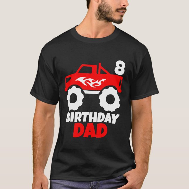 T-shirt Anniversaire Garçon Rouge Monster Camion Correspon (Devant)