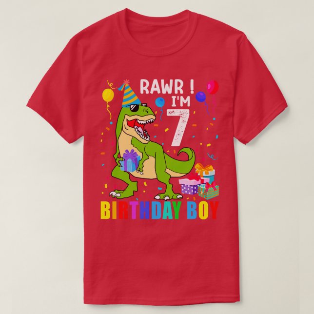 T-shirt Anniversaire Garçon T Rex Dinosaur 2 (Design devant)