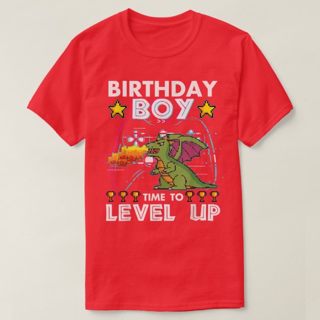 T-shirt Anniversaire Garçon Temps De Niveau Up Enfants Vid (Design devant)