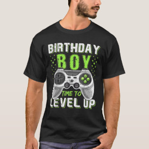 T-shirt Anniversaire Garçon Temps De Niveau Up Video Jeu A