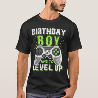T-shirt Anniversaire Garçon Temps De Niveau Up Video Jeu A