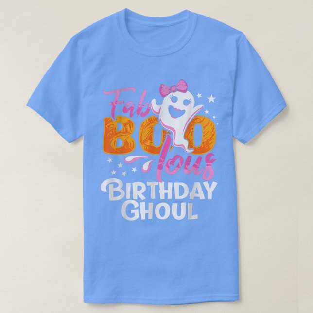 T-shirt Anniversaire Ghoul Halloween Filles Filles Fab BOO (Design devant)