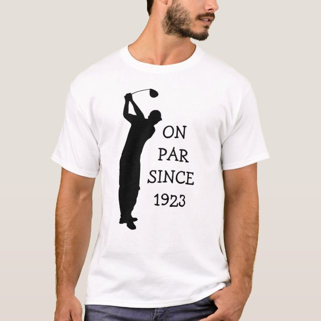 T-shirt Anniversaire Golfer Funny 100e heureux papa Par Hu (Devant)