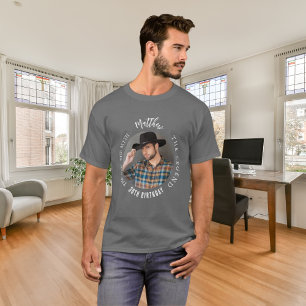 T-shirt Anniversaire gris blanc photo homme mythe légende
