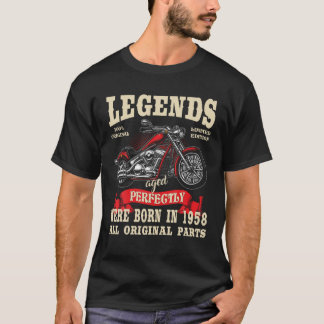 T-shirt Anniversaire Homme Biker Cadeau Moto Chopper 1958 