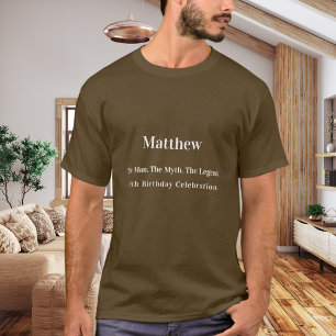 T-shirt Anniversaire homme mythe légende nom marron marron