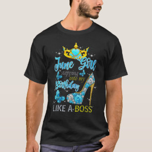 T-shirt Anniversaire Juin Fille Entrant Dans Mon Anniversa