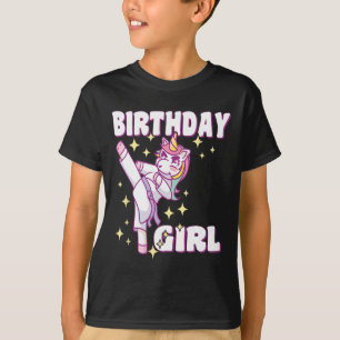 T-shirt Anniversaire Karate Unicorn Girl