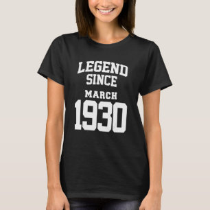 T-shirt Anniversaire Légende 1930 Mars 93e anniversaire 93