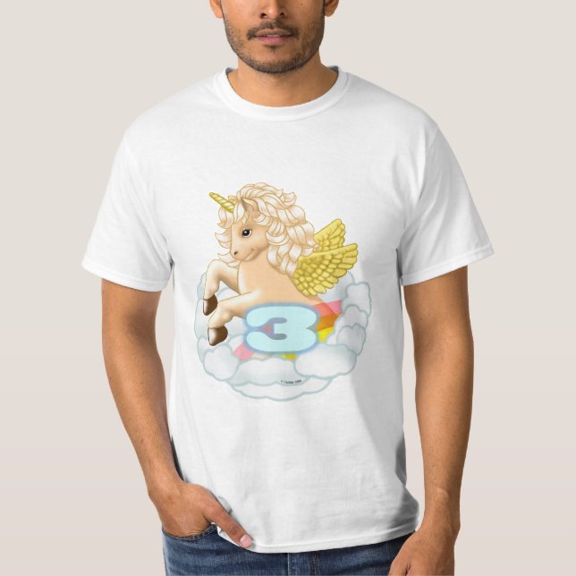T-shirt anniversaire Licorne 3 ans (Devant)