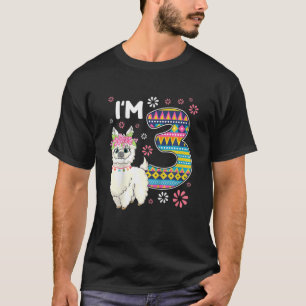 T-shirt Anniversaire Llama I'm 3 year old Girl Theme 3ème