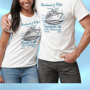 T-shirt Anniversaire Mariage Croisière Vacances PERSONNALI