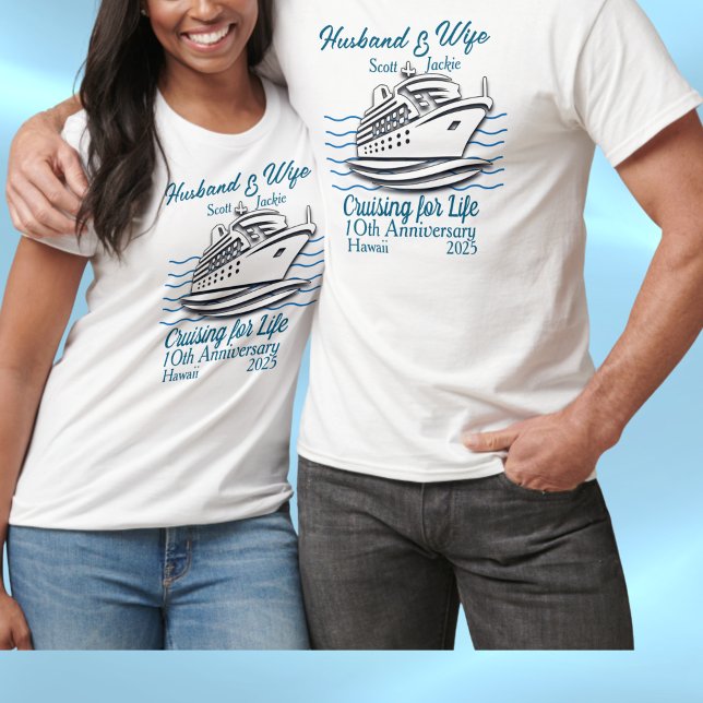 T-shirt Anniversaire Mariage Croisière Vacances PERSONNALI (Making Memories with each other.)