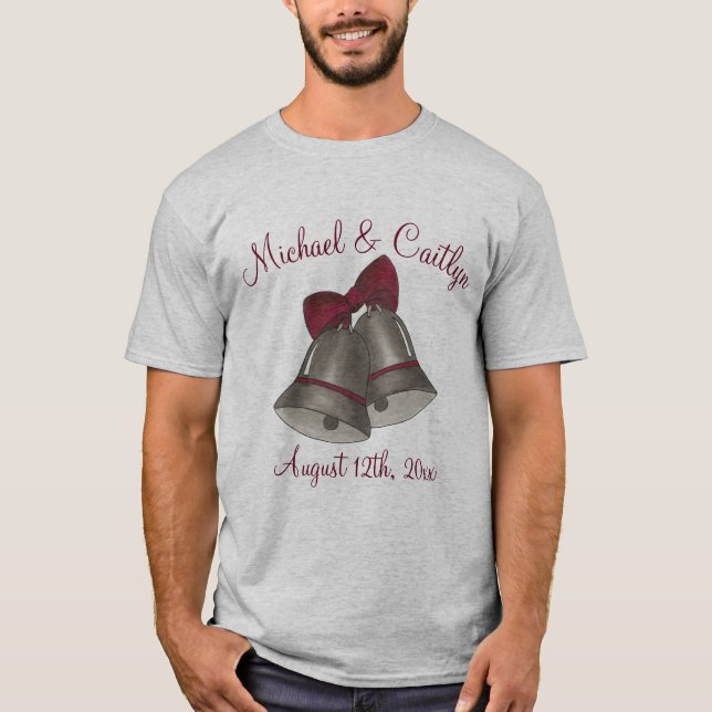T-shirt Anniversaire Mariage Silver Bells Personnalisé (Devant)