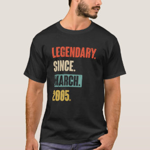 T-shirt Anniversaire Mars 18 Décoration 18 Ans Vintag