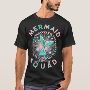 T-shirt Anniversaire Mermaid Squad Père Flèche Enfants -
