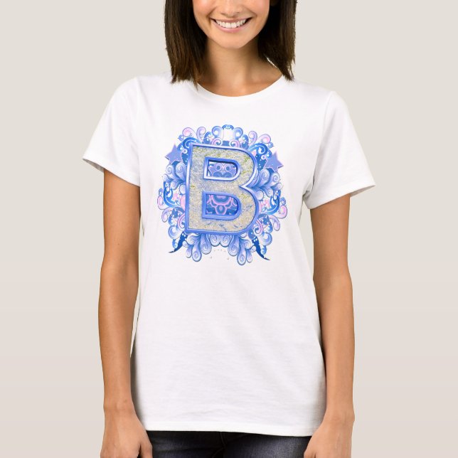 T-shirt Anniversaire - Monogramme majuscule - lettre B (Devant)