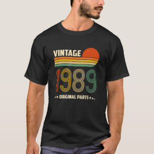 T-shirt Anniversaire Né En 1989 Pièces Originales Vintage