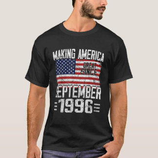T-shirt Anniversaire Né En Septembre 1996 Américain USA