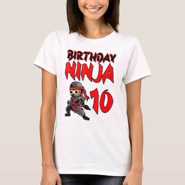 T-shirt Anniversaire Ninja 10e Anniversaire (Devant)