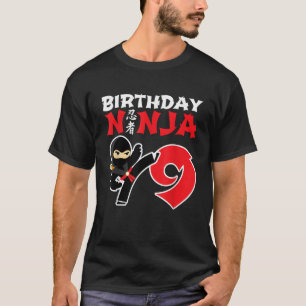 T-shirt Anniversaire Ninja 9 ans Ninja Anniversaire Fête L
