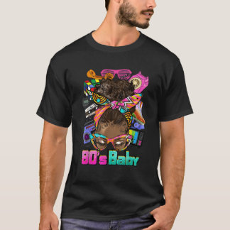 T-shirt Anniversaire Noir Mois Histoire 80 S Bébé Afro Fil