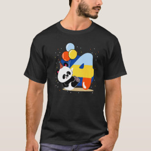 T-shirt Anniversaire Panda 4 ans Joyeux anniversaire 4e An