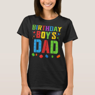 T-shirt Anniversaire Papa du garçon Blocs maître construct