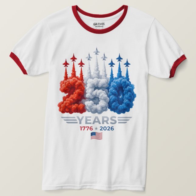 T-shirt Anniversaire patriotique de 250 ans (Design devant)