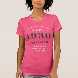 T-shirt Anniversaire Personnalisé 1930 Pink Pretty Girly m