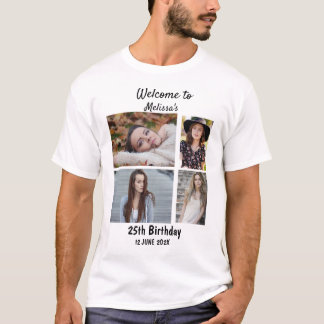 T-shirt Anniversaire Personnalisé 4 Photo Collage